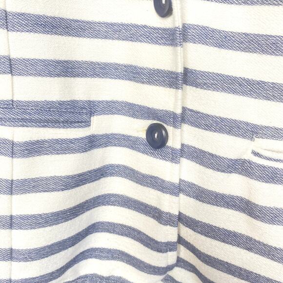 Splendid Navy White Stirped 2 button 2 pocket soft cotton blazer Size Small - Picture 4 of 8